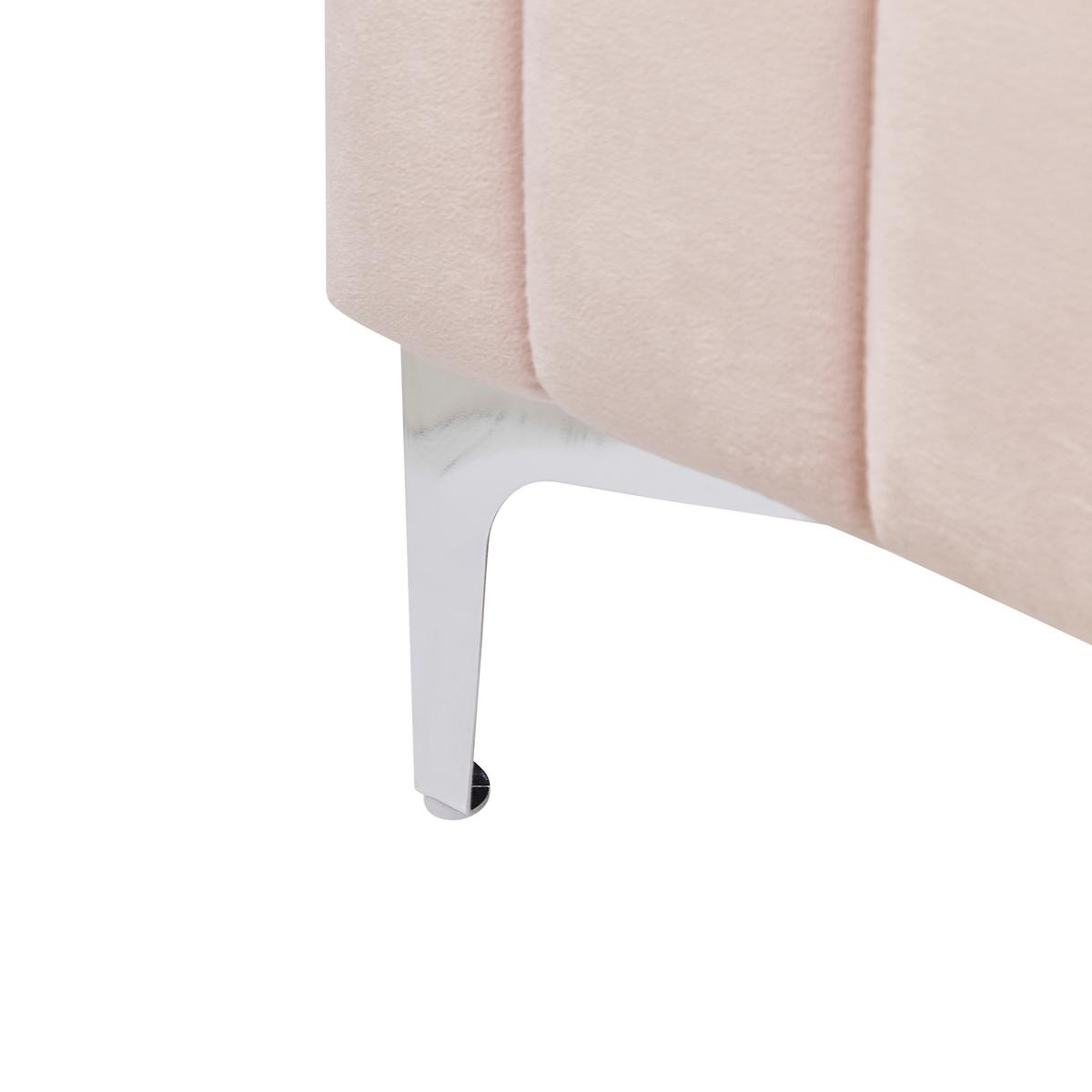 POLSTERBETT 180/200cm Pastellrosa Lunan - Pink, Textil (180/200cm) - Beliani