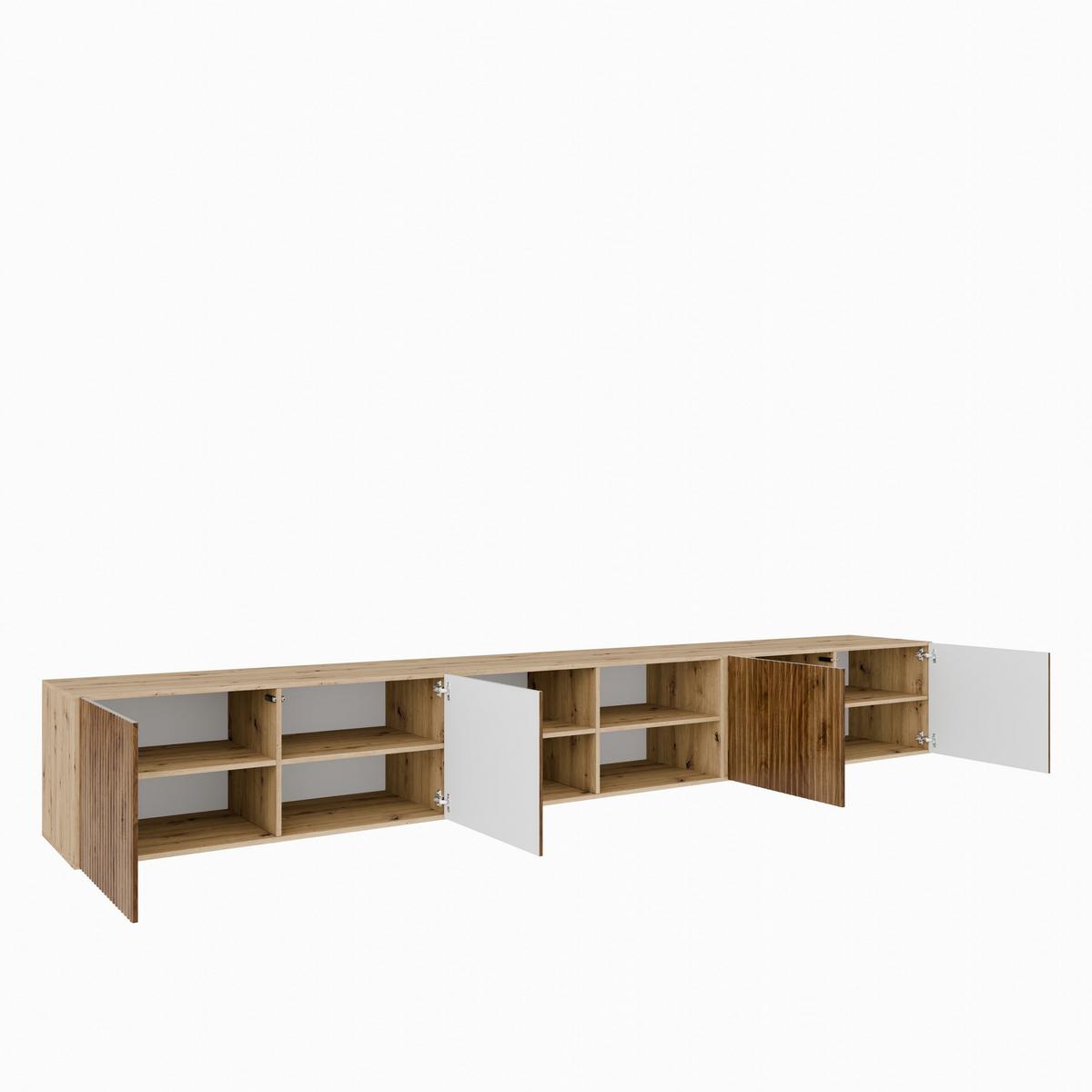 LOWBOARD VAREN 300/41/40 cm, Hängender TV-Schrank Eiche Artisan / Eichefarben - Eichefarben/Braun, Holzwerkstoff (300/41/40cm) - MASSENO