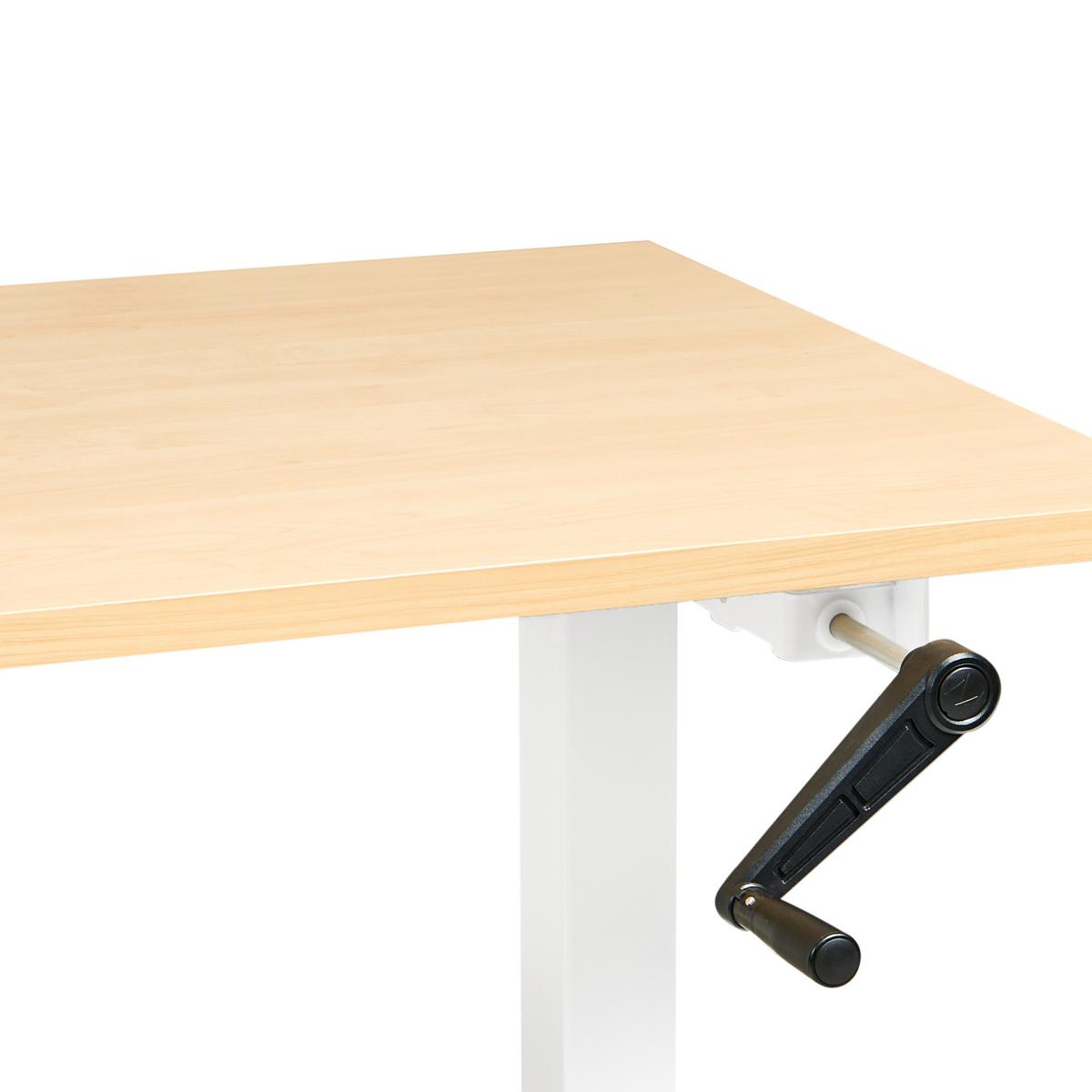 SCHREIBTISCH manuell höhenverstellbar 120/72 cm Hellbraun/Weiß Destines - Hellbraun/Braun, Holzwerkstoff/Metall (72/120/74cm) - Beliani