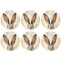 GLASUNTERSETZER Hase - Ohren - Braun Zubehör für Getränke 10x10 cm - Beige, Naturmaterialien (10/0.2cm) - MuchoWow