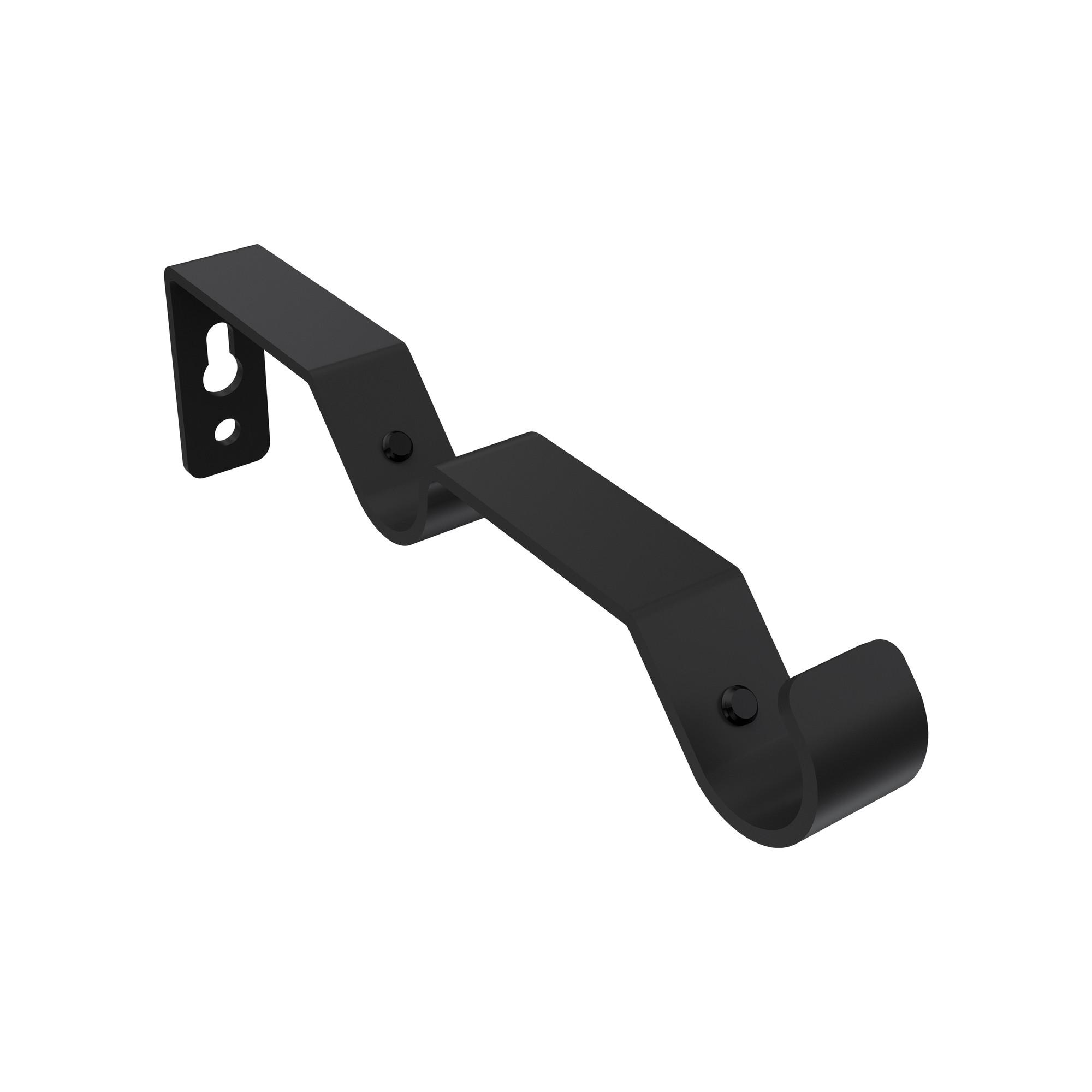 TRÄGER FÜR GARDINENSTANGEN 16 mm Ø, Olymp 2-läufig, Schwarz - Schwarz, Metall (14.4/4.4/1.6cm) - INTERDECO