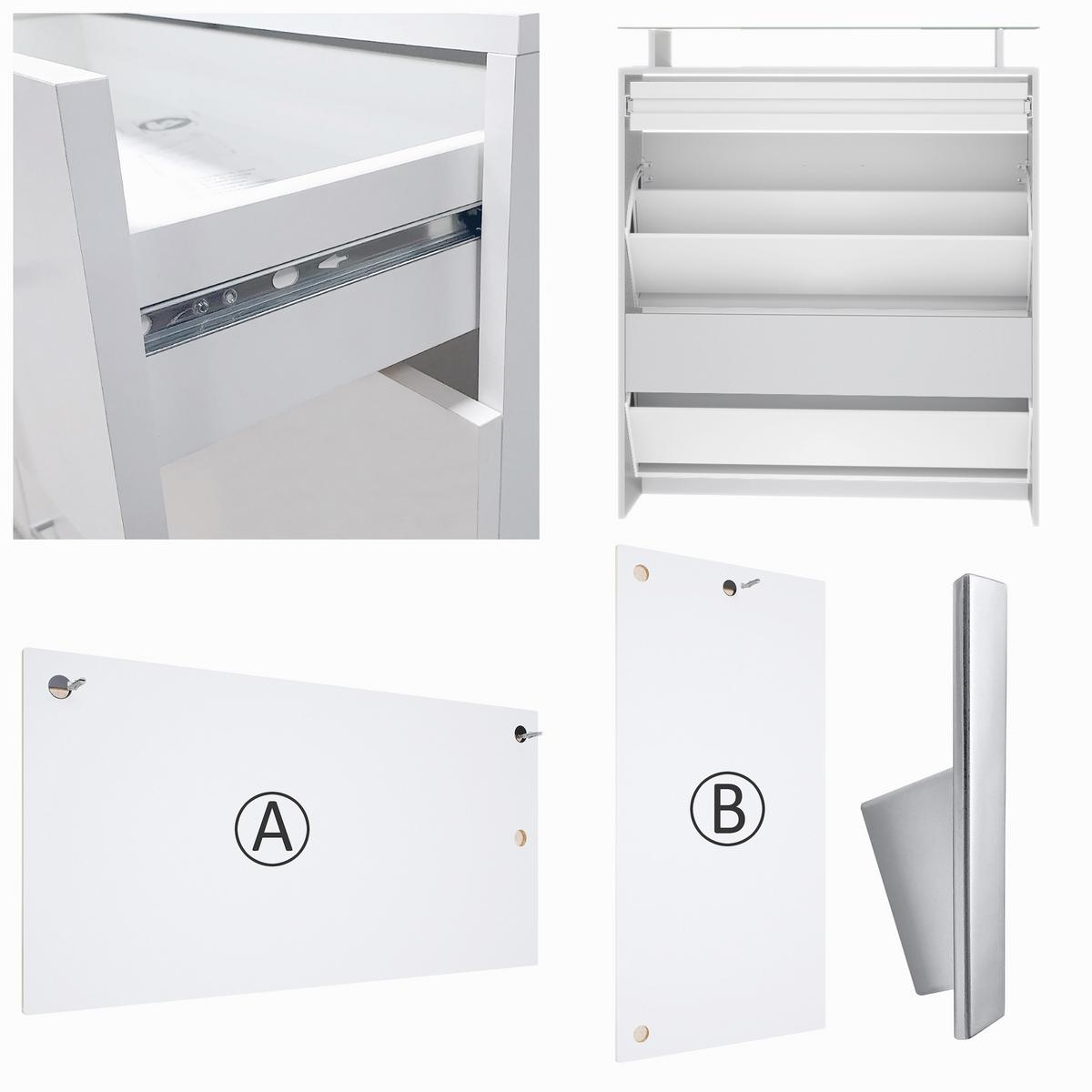 GARDEROBE Loret Front in Grau Hochglanz - Grau, Holzwerkstoff (180/200/23cm) - Vladon