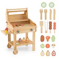 KINDERKÜCHE Outdoor Natur - Naturfarben, Holz (36/53/63cm) - COSTWAY