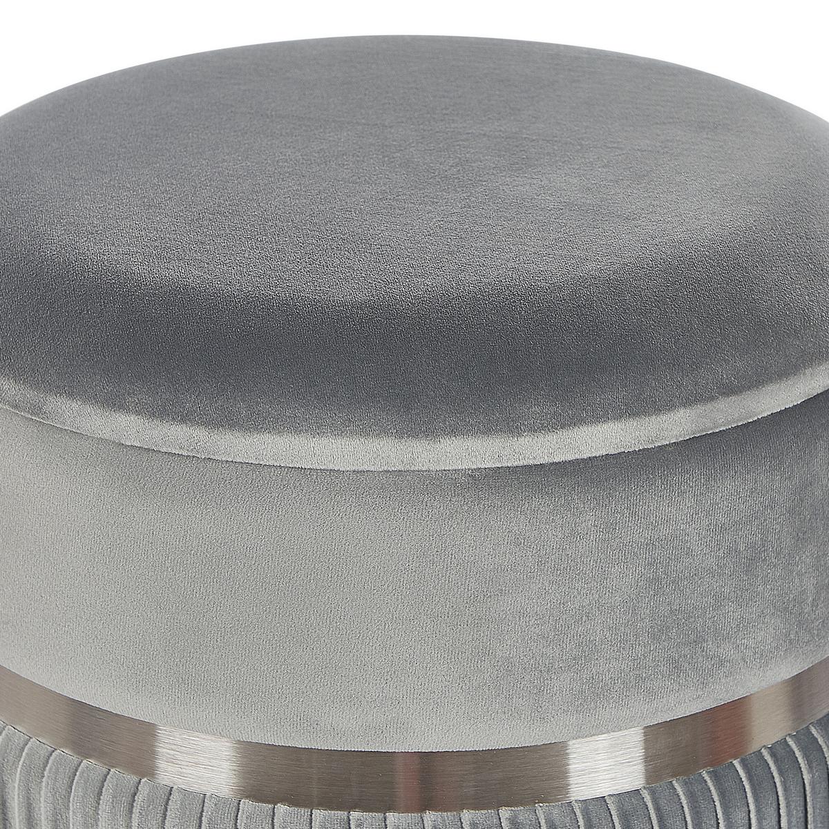 POUF Camdenton 36-31/36-31/44-38 cm - Grau, Textil (36/38/36cm) - Beliani