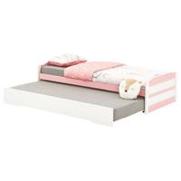 TANDEMBETT LORENA 90x190 cm weiß/rosa - Weiß/Rosa, Holz (99/48/195cm) - IDIMEX