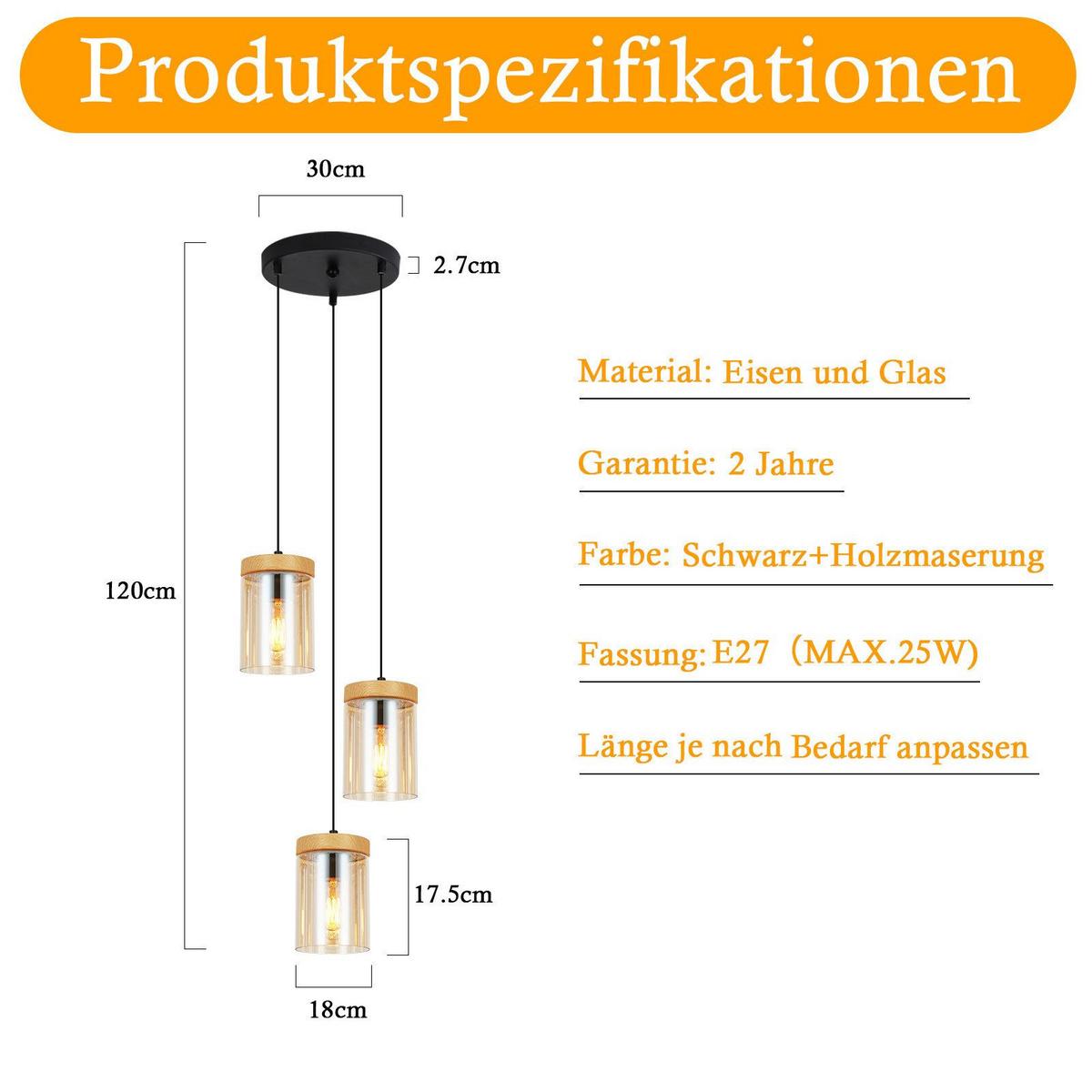 PENDELLEUCHTE Marren 30/5/143 cm - Schwarz, Metall (5/30/143cm) - Nettlife