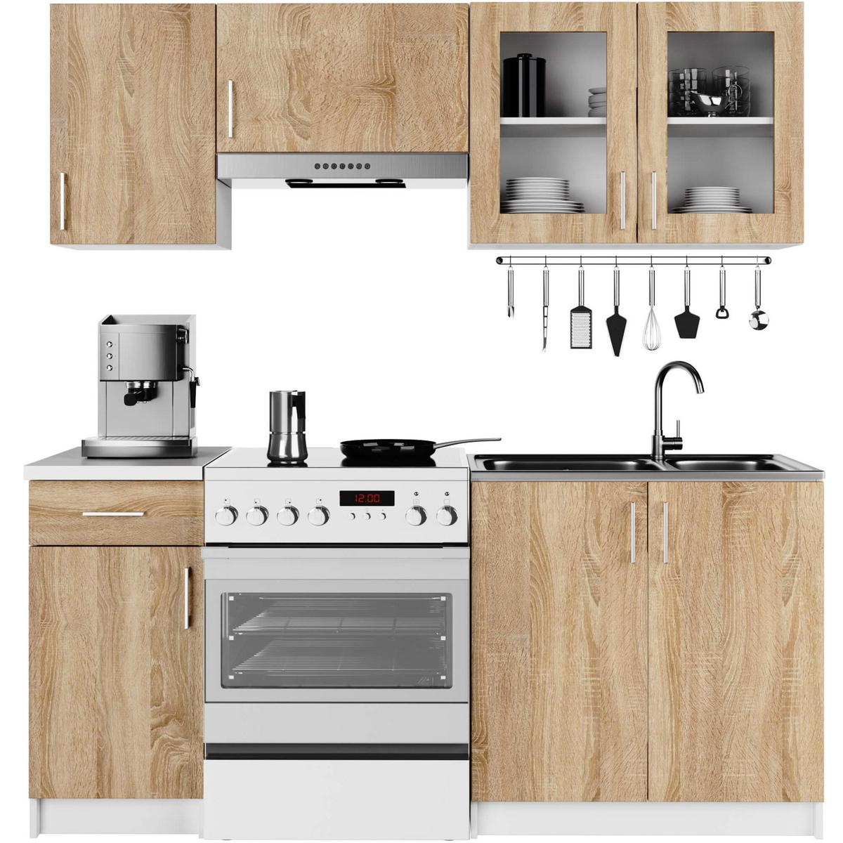 HÄNGESCHRANK Weiß, Eiche Sonoma 58/80/30,5 - Weiß/Sonoma Eiche, Holzwerkstoff (80/58/30.5cm) - RAUMHIRSCH FURNITURE