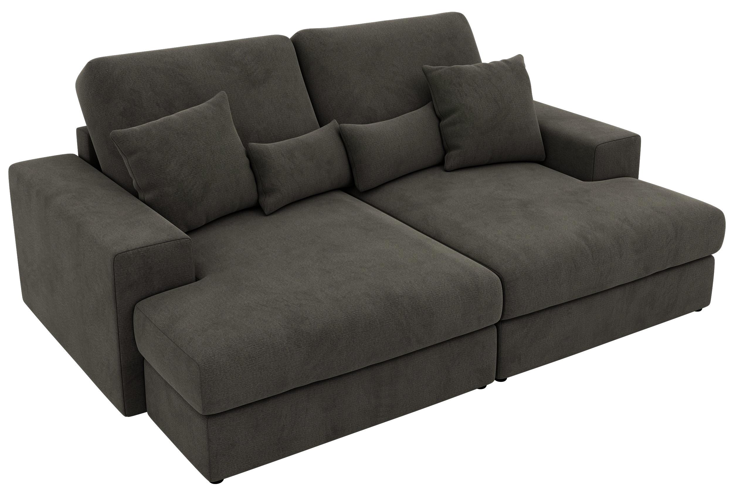 4-SITZER SOFA ANERA - Dunkelgrau Velvet - Dunkelgrau/Schwarz, Kunststoff/Textil (248/107/163cm) - MKS