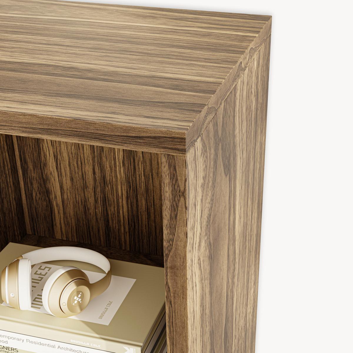 KLEIDERSCHRANK Nesbyen - Walnussfarben, Holzwerkstoff/Kunststoff (90/126/30cm) - [en.casa]