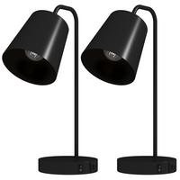 TISCHLAMPE 2er Set Stahl Schwarz - Schwarz, Metall (28/15/41cm) - HOMCOM