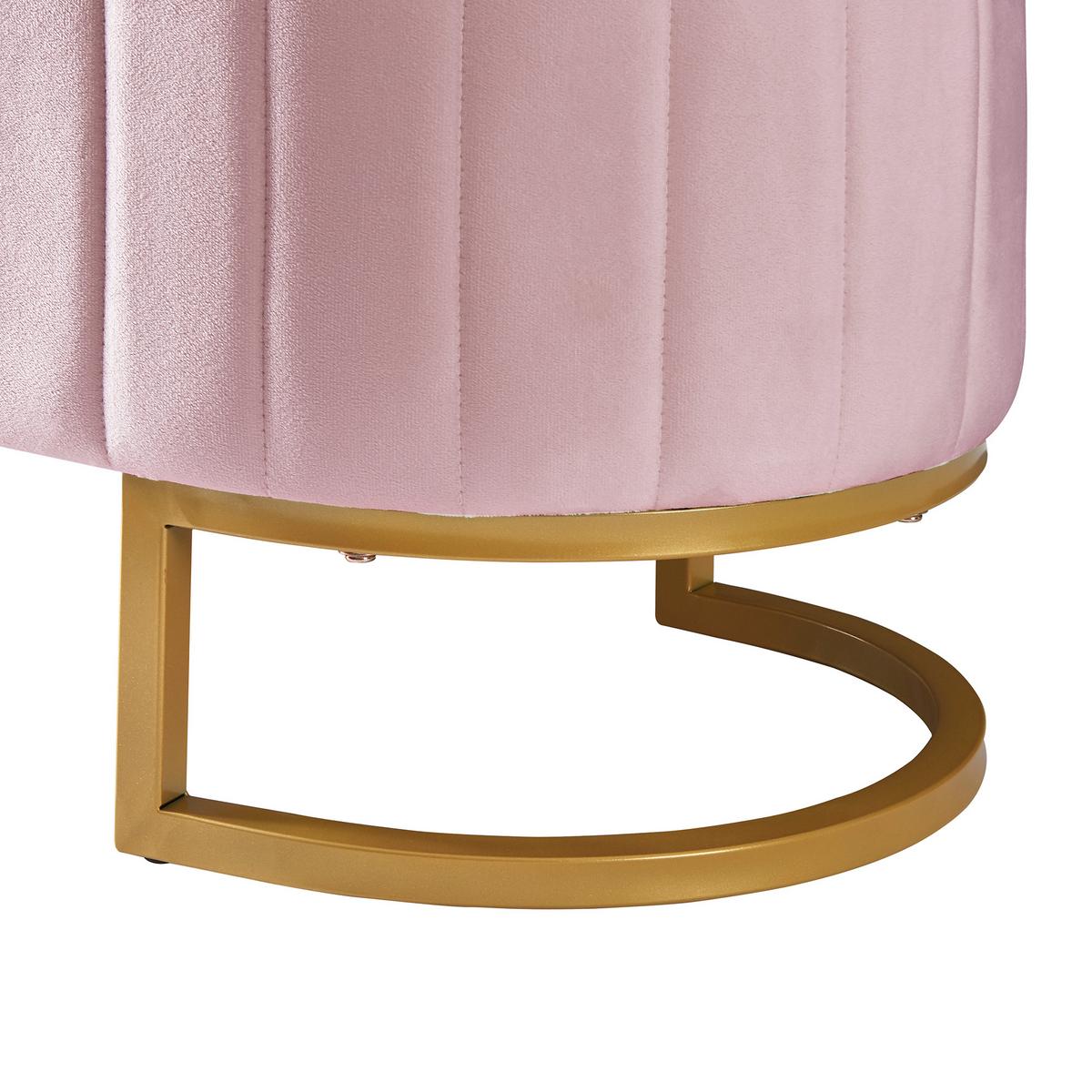 SITZBANK aus Samt Luxuriöse Polsterbank mit Stauraum & Gold-Gestell - Pink, Textil (120/43/39.9cm) - Urban Meuble
