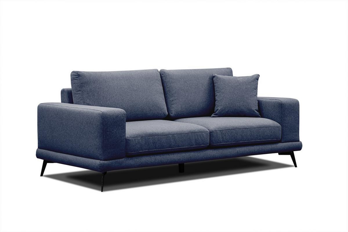 SOFA MEDIOLANE 2,5-Sitzer, dunkelblau - Dunkelblau, Holzwerkstoff/Textil (203/87/96cm) - Wozimo