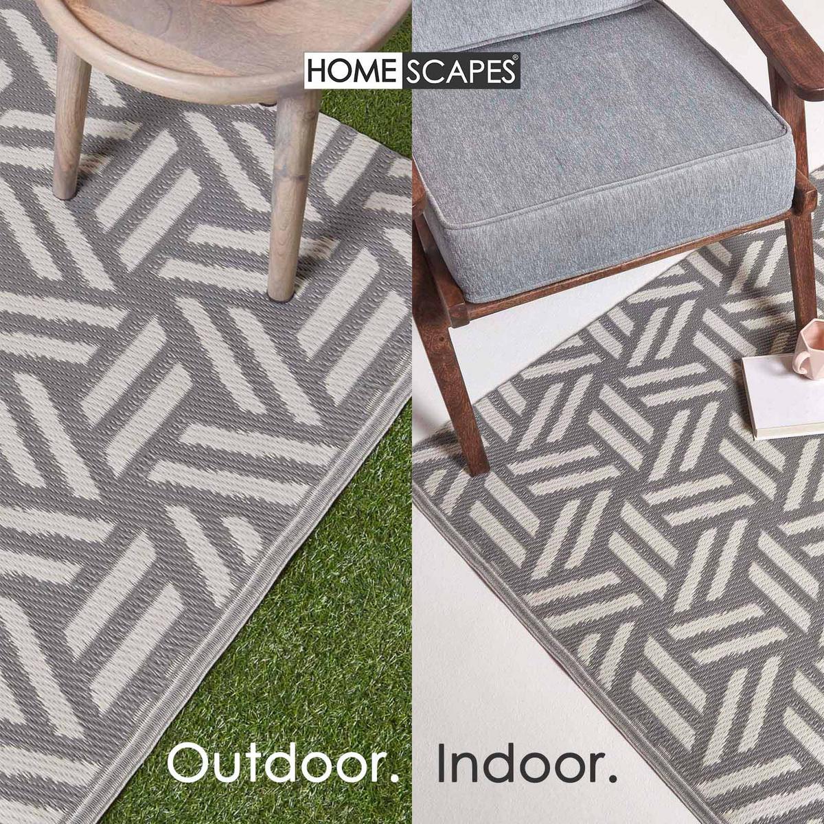 OUTDOORTEPPICH Luna, geometrisch gemustert 120/180 cm - Grau, Kunststoff (120/180cm) - Homescapes