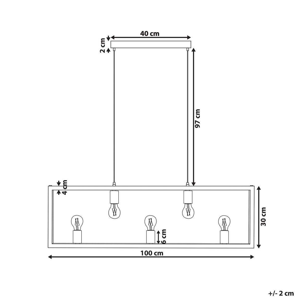 HÄNGELEUCHTE Bayas 4/100/127 cm - Messingfarben, Metall (4/100/127cm) - Beliani