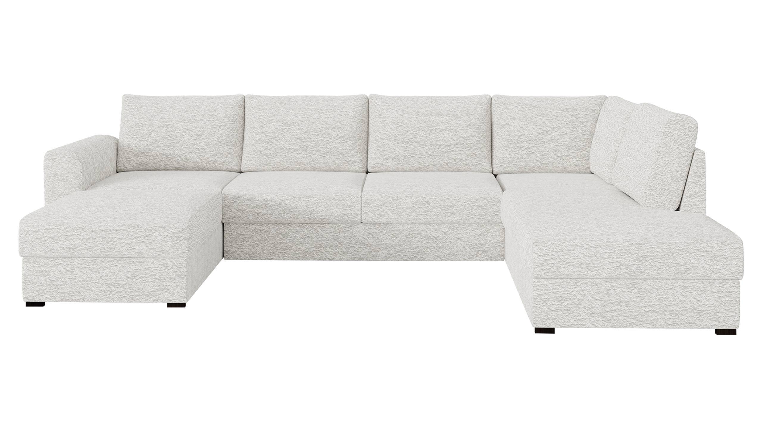 WOHNLANDSCHAFT Wilma Premium, Seite: Rechts - Creme/Schwarz, Holz/Textil (188/85/305cm) - MIRJAN24