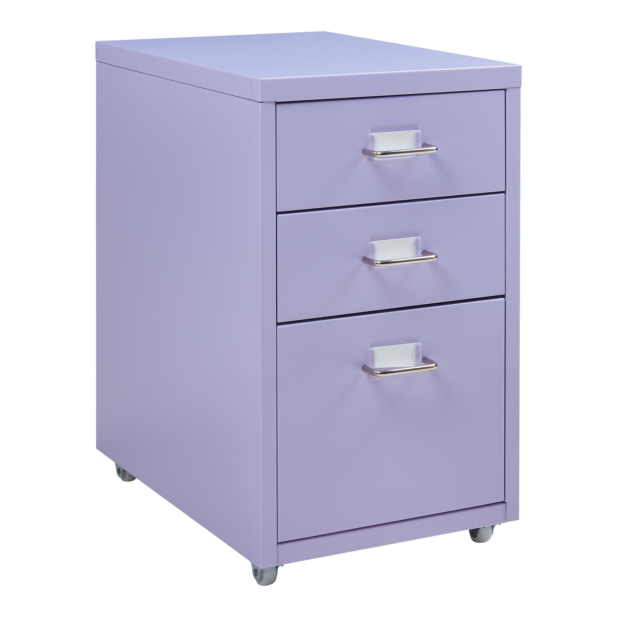 ROLLCONTAINER Kökar - Lila, Metall (28/48/41cm) - [en.casa]
