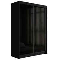 KLEIDERSCHRANK PEKA - 120 cm - Schwarz - Schwarz, Holzwerkstoff (120/215/61cm) - ALTDECOR