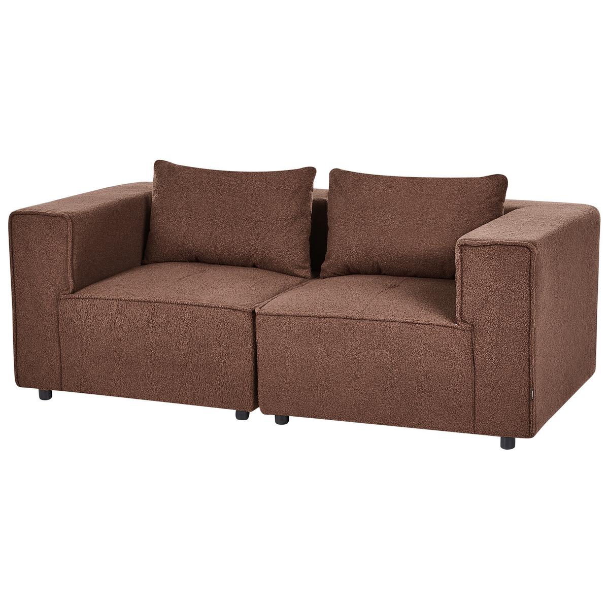 MODULSOFA 2-Sitzer Braun Bouclé Axebo - Braun, Textil (188/93/94cm) - Beliani