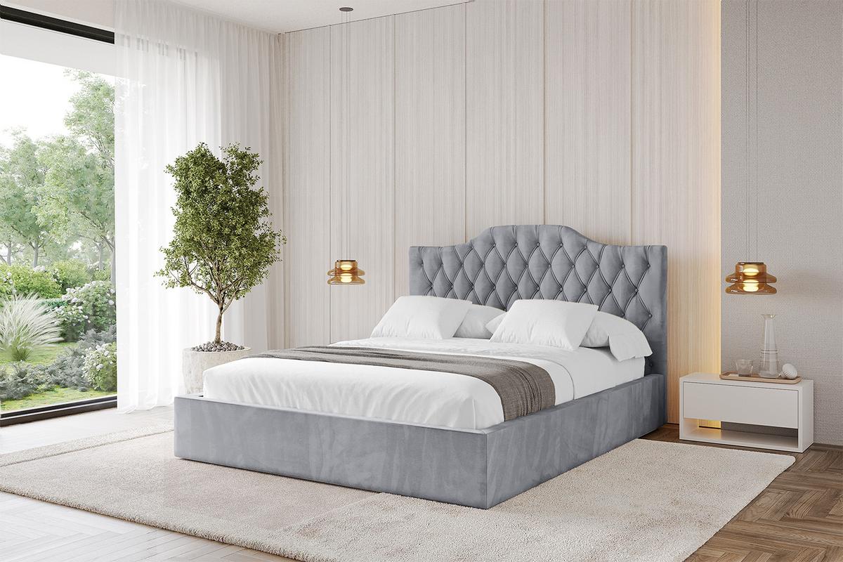 POLSTERBETT mit Bettkasten und Lattenrost, Bett mit Matratze H3/H4 - FALIO 120x200 Hellgrau - Hellgrau, Holzwerkstoff/Textil (120/200cm) - ALTDECOR