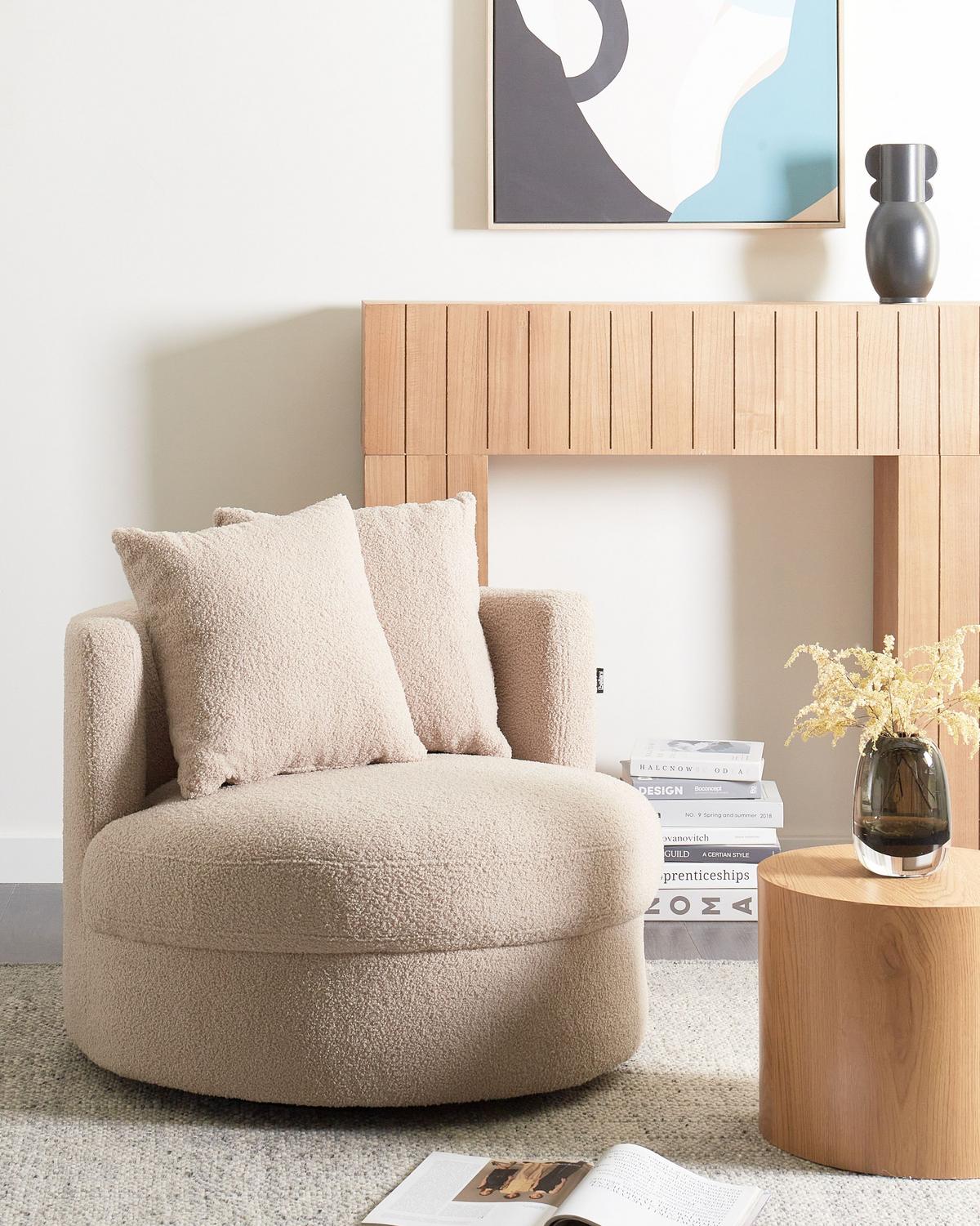 SESSEL Beige Dalby - Beige, Textil (82/61/82cm) - Beliani