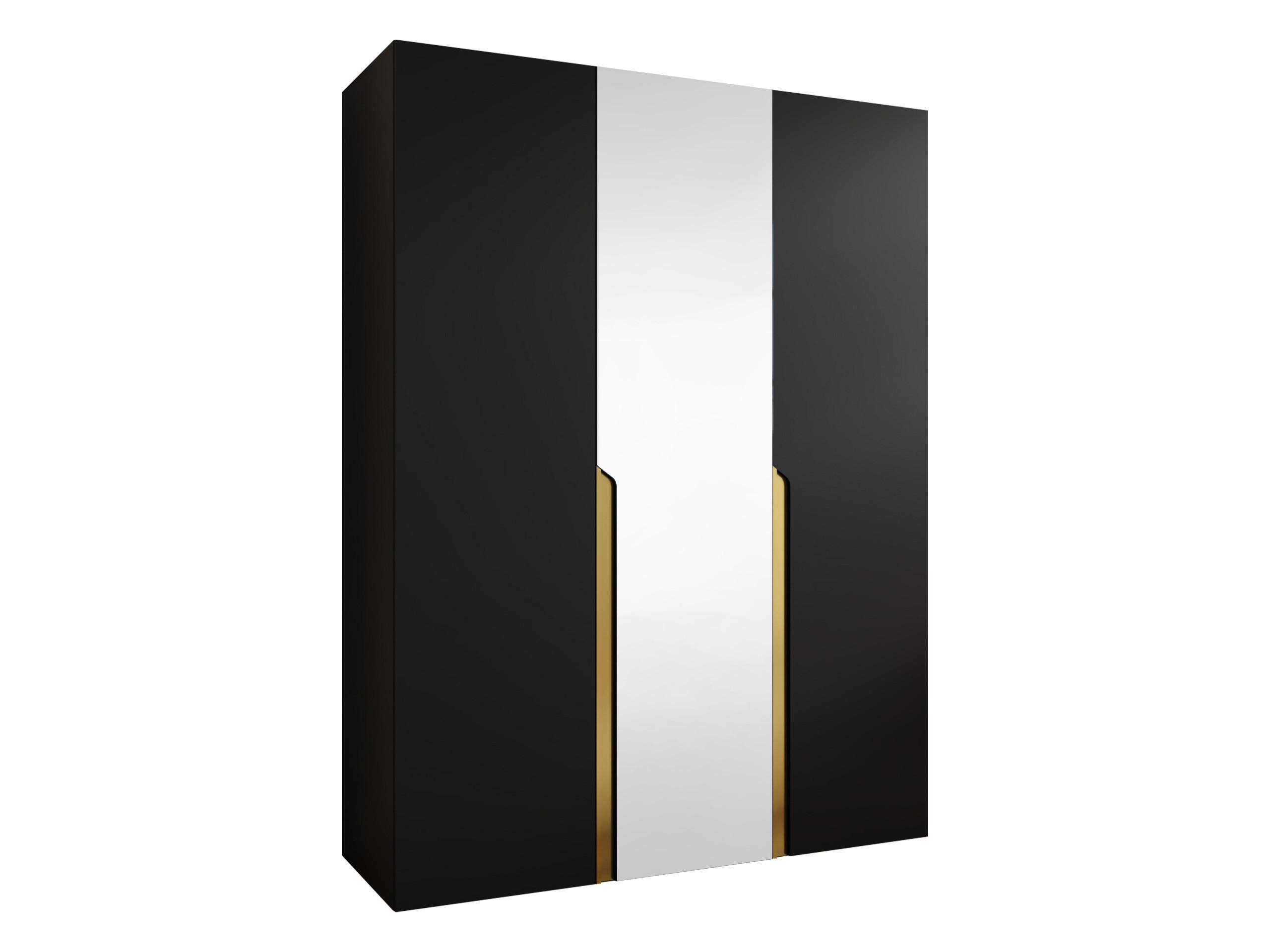 DREHTÜRENSCHRANK Mila II 150 - Goldfarben/Schwarz, Holzwerkstoff/Kunststoff (150/202/52cm) - MIRJAN24