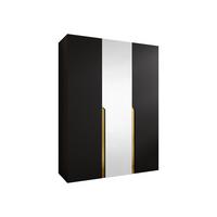 DREHTÜRENSCHRANK Mila II 150 - Goldfarben/Schwarz, Holzwerkstoff/Kunststoff (150/202/52cm) - MIRJAN24