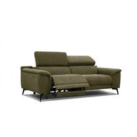 RELAXSOFA FIERO 3-Sitzer mit 1 Relaxfunktion, olivgrün - Schwarz/Olivgrün, Holzwerkstoff/Textil (212/82/103cm) - Wozimo