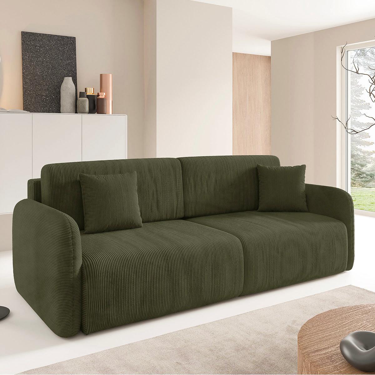 SOFA Dora 3 Sitzplätze Grün - Grün, Holz (233/92/110cm) - Petits-meubles