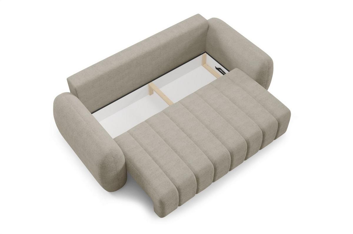 SCHLAFSOFA Caria - Beige, Holzwerkstoff/Textil (266/95/110cm) - Fun Möbel