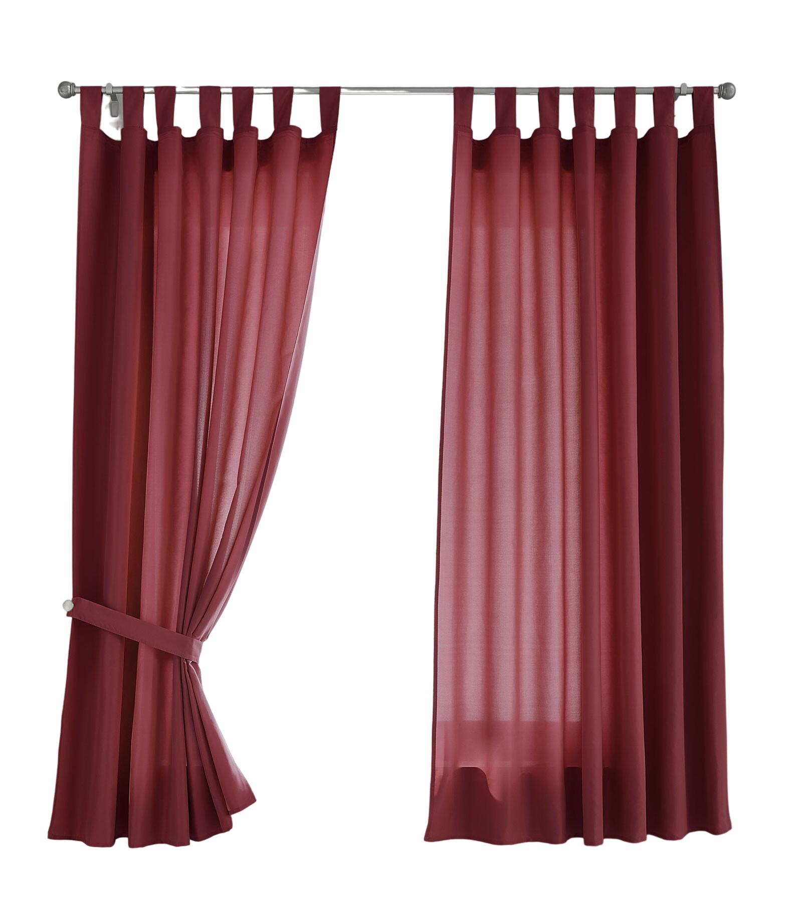 VORHANG 2ER SET POTSDAM HxB 175x140 cm Bordeaux - Bordeaux, Textil (140/175cm) - Gardinenbox