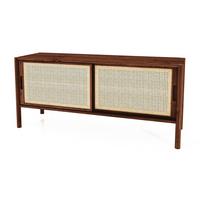 TV-SCHRANK INA Wildeiche - Dunkelbraun, Holz (142/64/46cm) - byoak