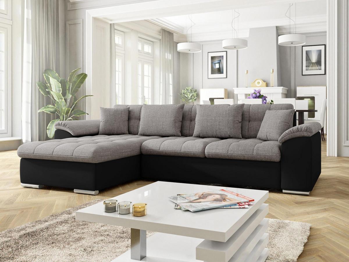 ECKSOFA Diana, Seite: Links - Grau, Holz/Textil (280/160cm) - MIRJAN24