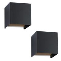 LED-WANDLEUCHTE Sparkle 10/10/10 cm - Schwarz, Metall (10/10/10cm) - ZMH