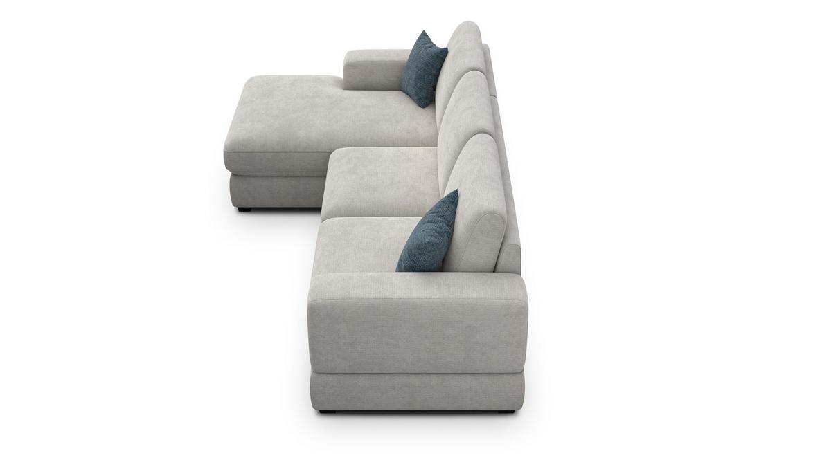 ECKSOFA OTTO 4-Sitzer, creme - Creme/Schwarz, Holz/Textil (279/159cm) - Wozimo
