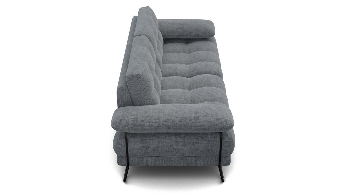 SOFA BUBBARA 2,5-Sitzer, dunkelgrau - Dunkelgrau/Schwarz, Holz/Textil (215/87/96cm) - Wozimo