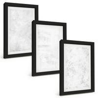 BILDER SET 3er Set - 20x30 cm Schwarzer Rahmen - Minimalistischer Hintergrund mit weißen Punkten - Schwarz, Kunststoff (20/30cm) - TULUP