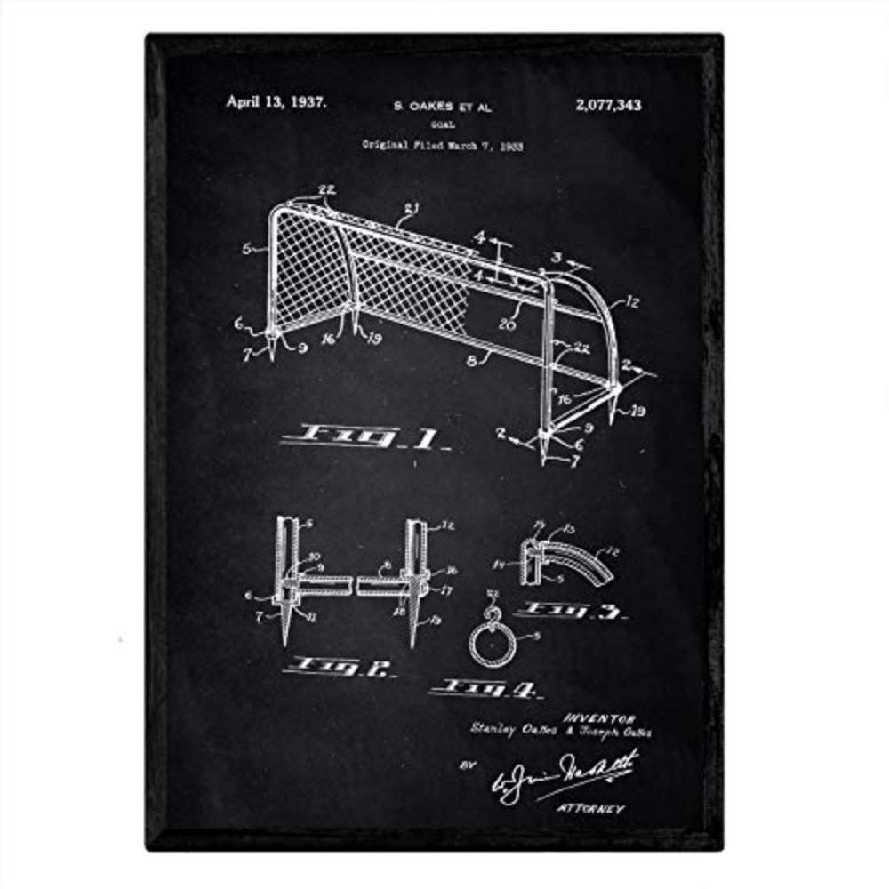 POSTER Fußballtor Patent A3 Rahmenlos - Schwarz, Papier (29.7/5/42cm) - Nacnic