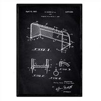POSTER Fußballtor Patent A3 Rahmenlos - Schwarz, Papier (29.7/5/42cm) - Nacnic