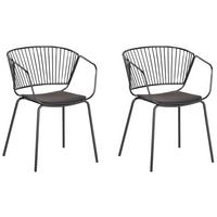 METALLSTUHL 2er-Set Schwarz Rigby - Schwarz, Textil/Metall (54/77/49cm) - Beliani