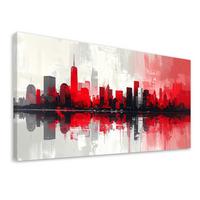 LEINWANDBILD Städte & Architektur 80x40cm - Rot, Textil (80/40cm) - Feeby