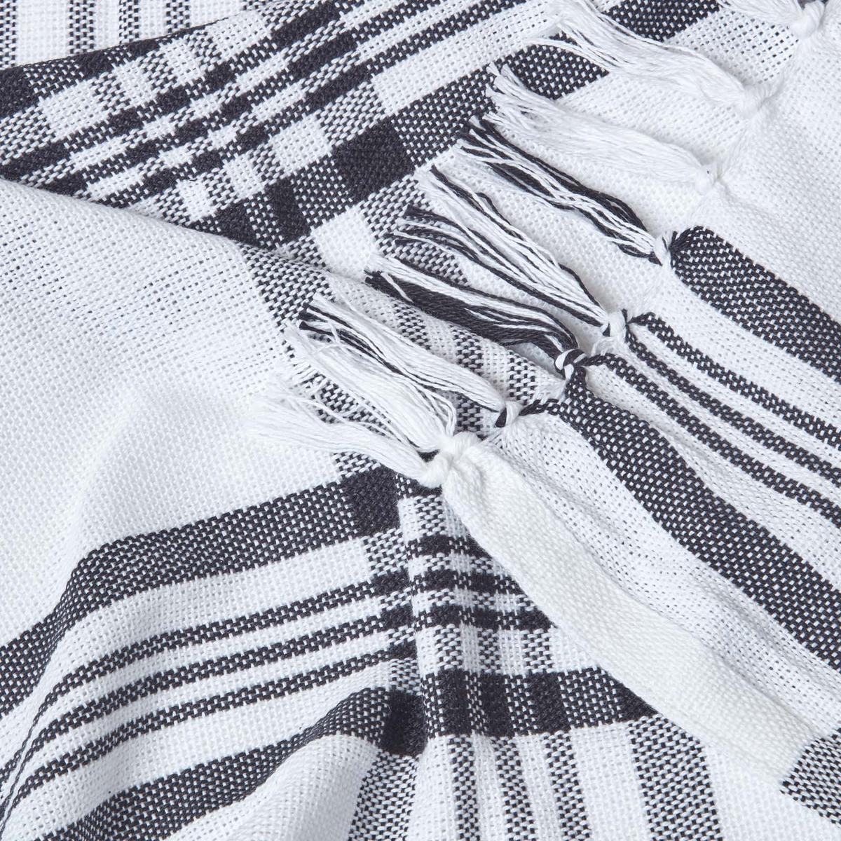 WOHNDECKE 150/200 cm, Schottenkaro, 100% Baumwolle - Weiß, Textil (150/200cm) - Homescapes