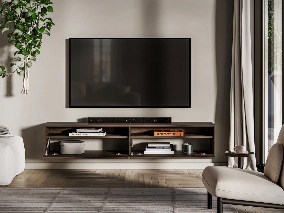 TV-HÄNGEBOARD Heggers mit Fächern DUNIN 180 CM - Dunkelbraun, Holzwerkstoff (180/33/33cm) - Selsey