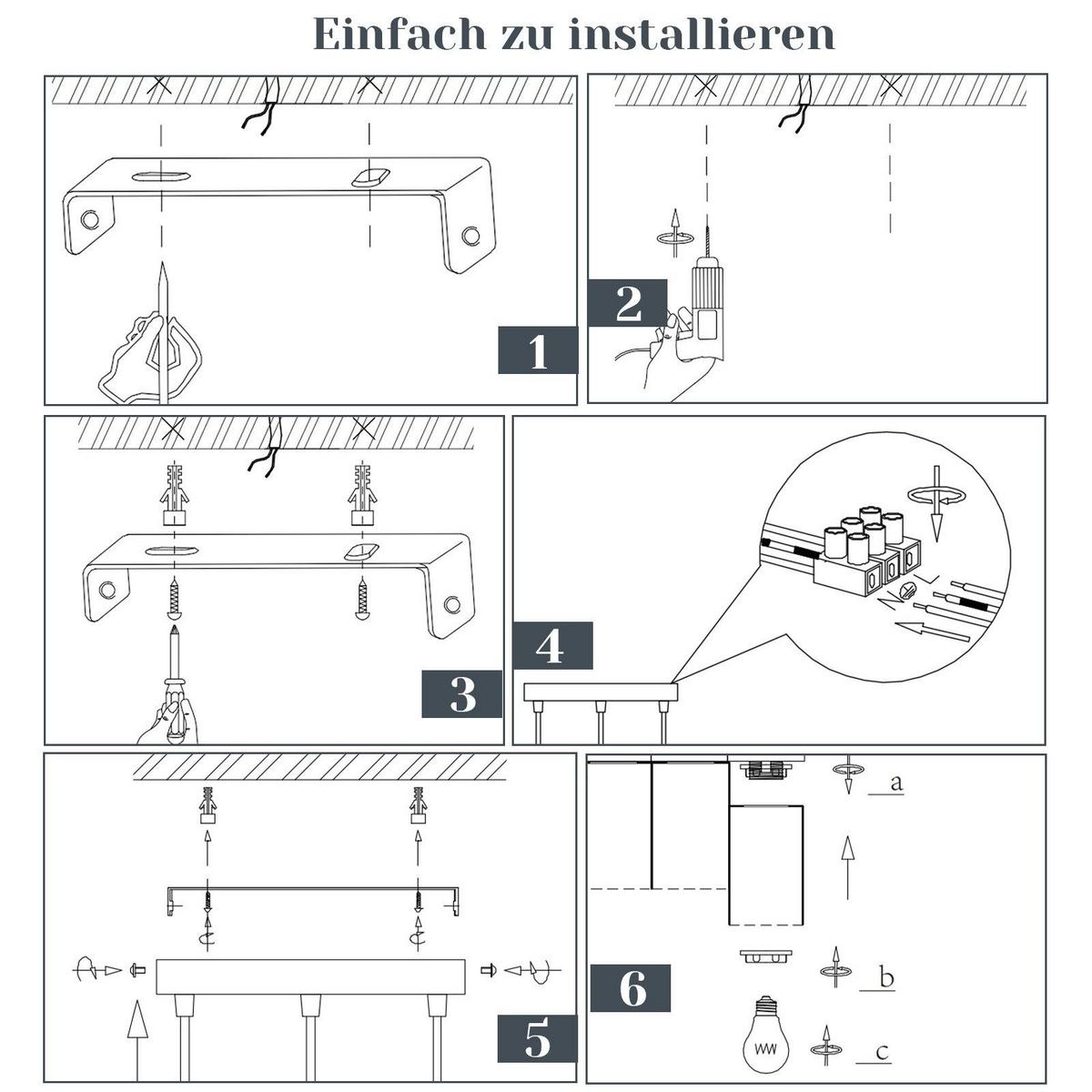 PENDELLEUCHTE Elmar 3-flammig 22/22/150 cm - Schwarz, Metall (22/22/150cm) - Nettlife