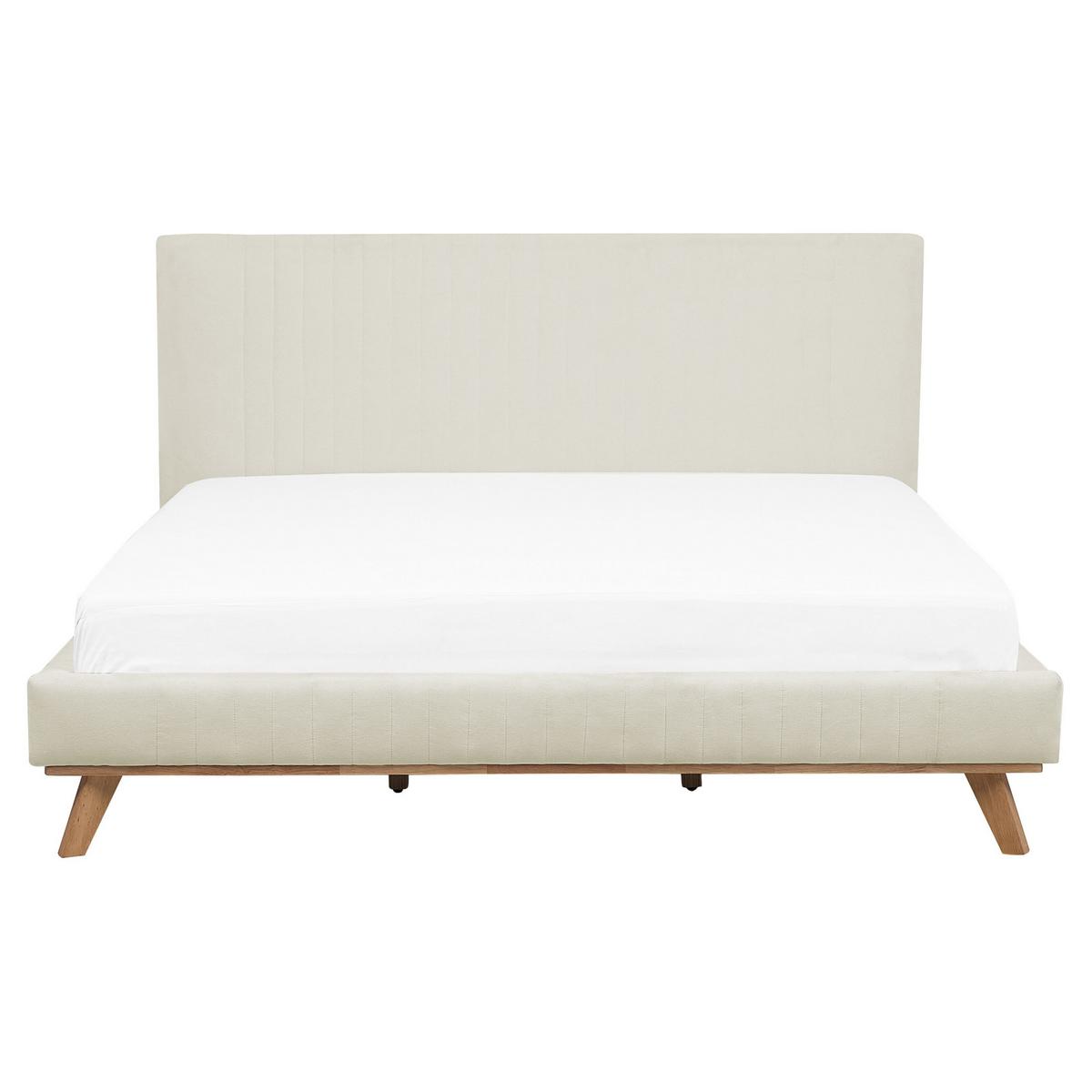 POLSTERBETT Beige Talence - Hellbraun/Beige, Textil (160/200cm) - Beliani