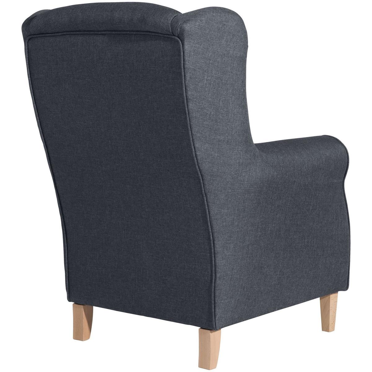 OHRENSESSEL Karlen Bezug Flachgewebe Buche natur / denim - Buchefarben/Blaugrau, Kunststoff (86/103/77cm) - 58aufmkessel