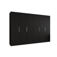 DREHTÜRENSCHRANK 202/300/52 6-türig - Kaschmir/Schwarz, Holz (300/202/52cm) - MÖBEL KRYSPOL