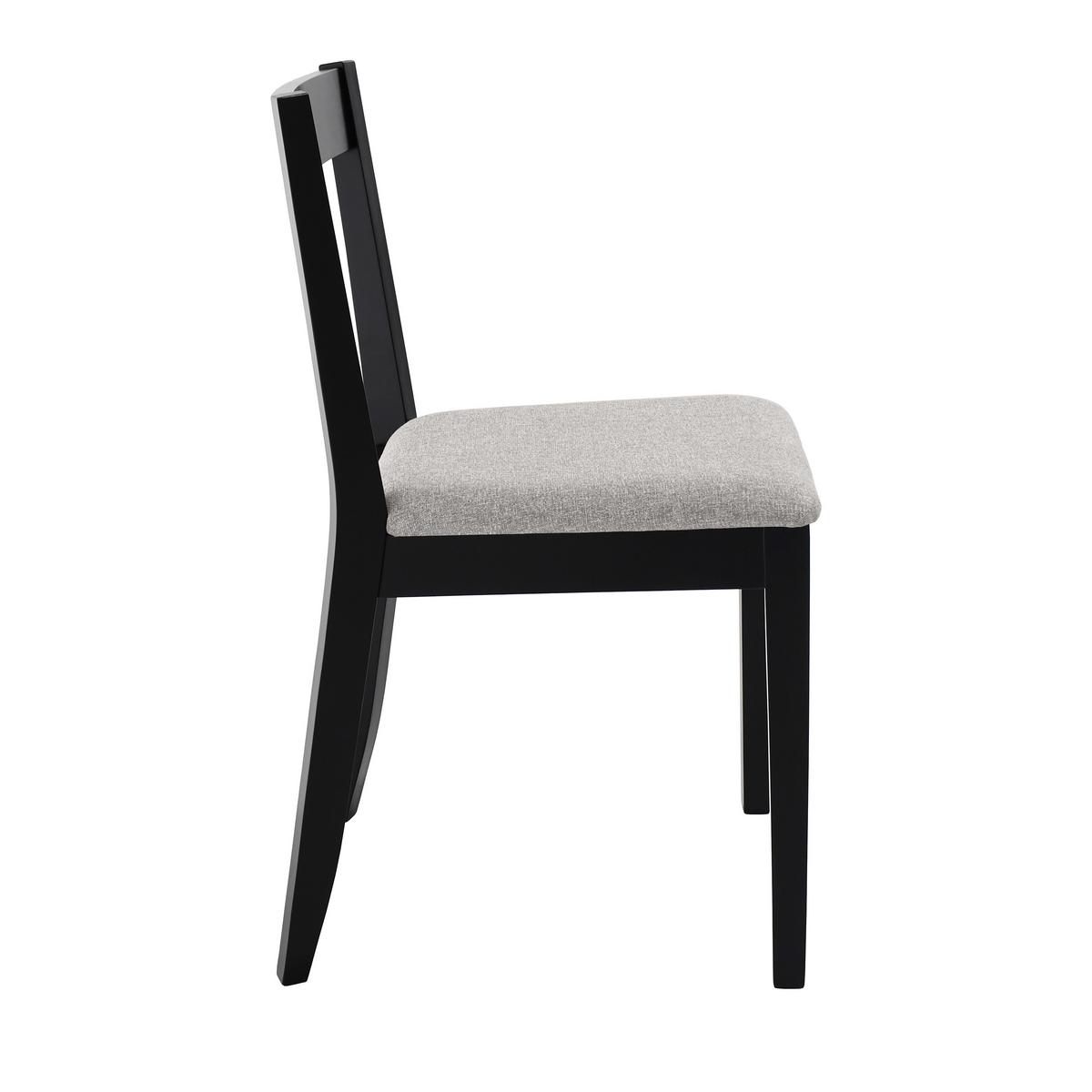 STUHL Moden mit schwarzen Holzbeinen, Polsterstuhl, Hellgrau - Hellgrau/Schwarz, Holz (45/84/45cm) - Beautysofa