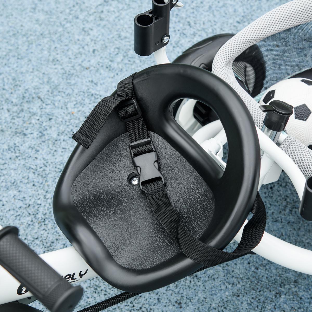 6-IN-1 Dreirad mit Schubstange, Kinderdreirad mit abnehmbarem Sonnendach Grün - Grün, Metall (102/49/102cm) - HOMCOM
