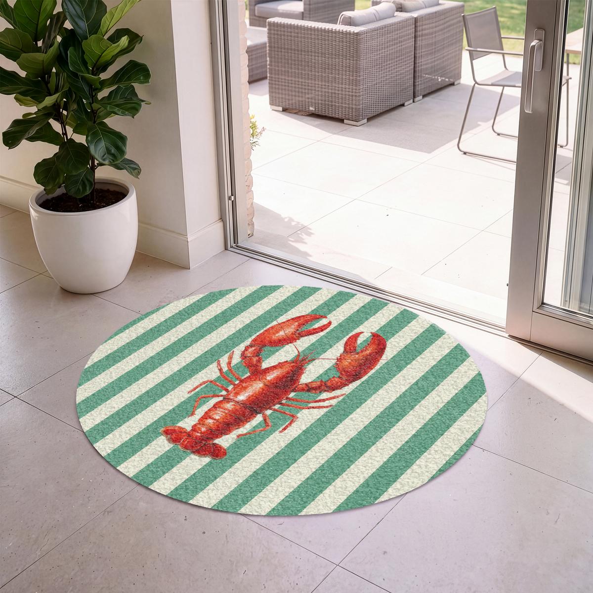 FUSSMATTE Krebs - Streifen - Realistisch - Sommerlich Schmutzmatte 120x120 cm - Multicolor, Kunststoff (120/0.4cm) - MuchoWow