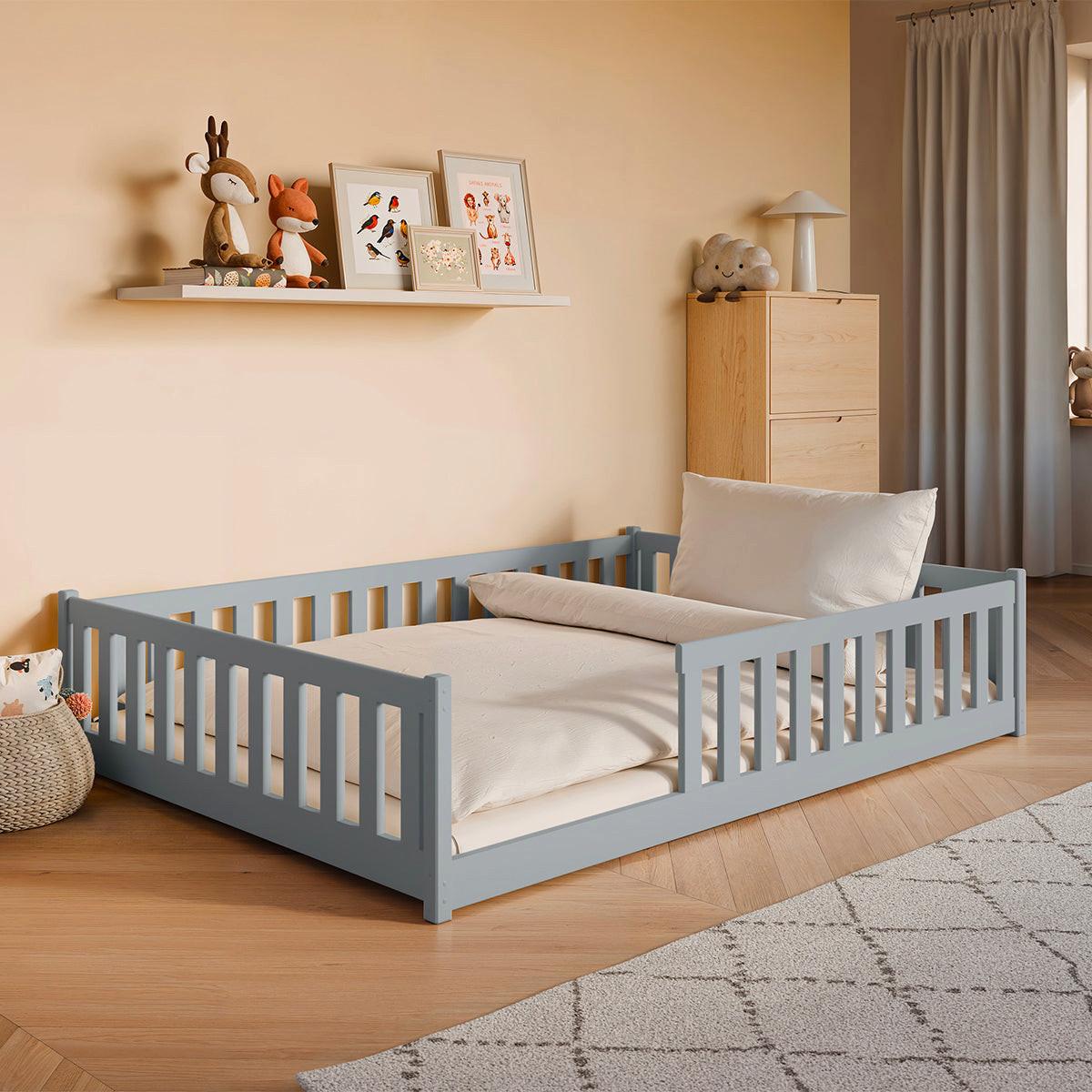 BETT 140/200 Maya Grau - Grau, Holz (140/200cm) - Petits-meubles